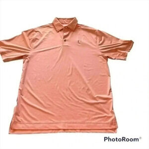 FootJoy Mens FJ Golf Performance Polo Orange Striped Short Sleeve shirt